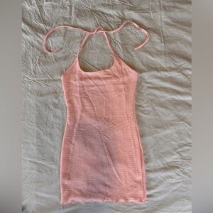 SHEIN Pink Halter Swim Coverup